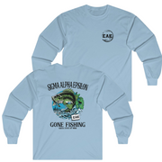 Light Blue Sigma Alpha Epsilon Graphic Long Sleeve T-Shirt | Gone Fishing | Sigma Alpha Epsilon Clothing and Merchandise