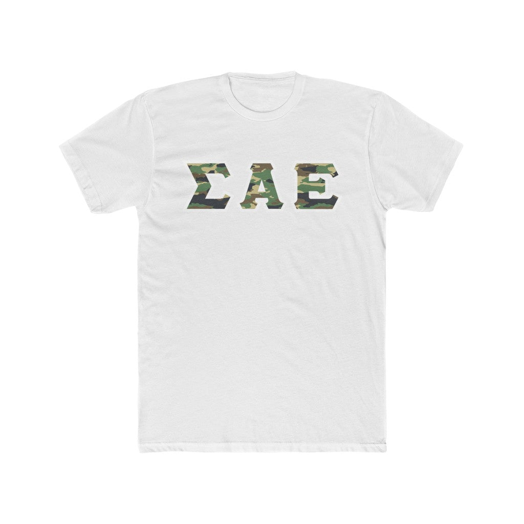 Sigma Alpha Epsilon Printed Letter T-Shirt | Camouflage