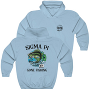 Light Blue Sigma Pi Graphic Hoodie | Gone Fishing | Sigma Pi Apparel and Merchandise