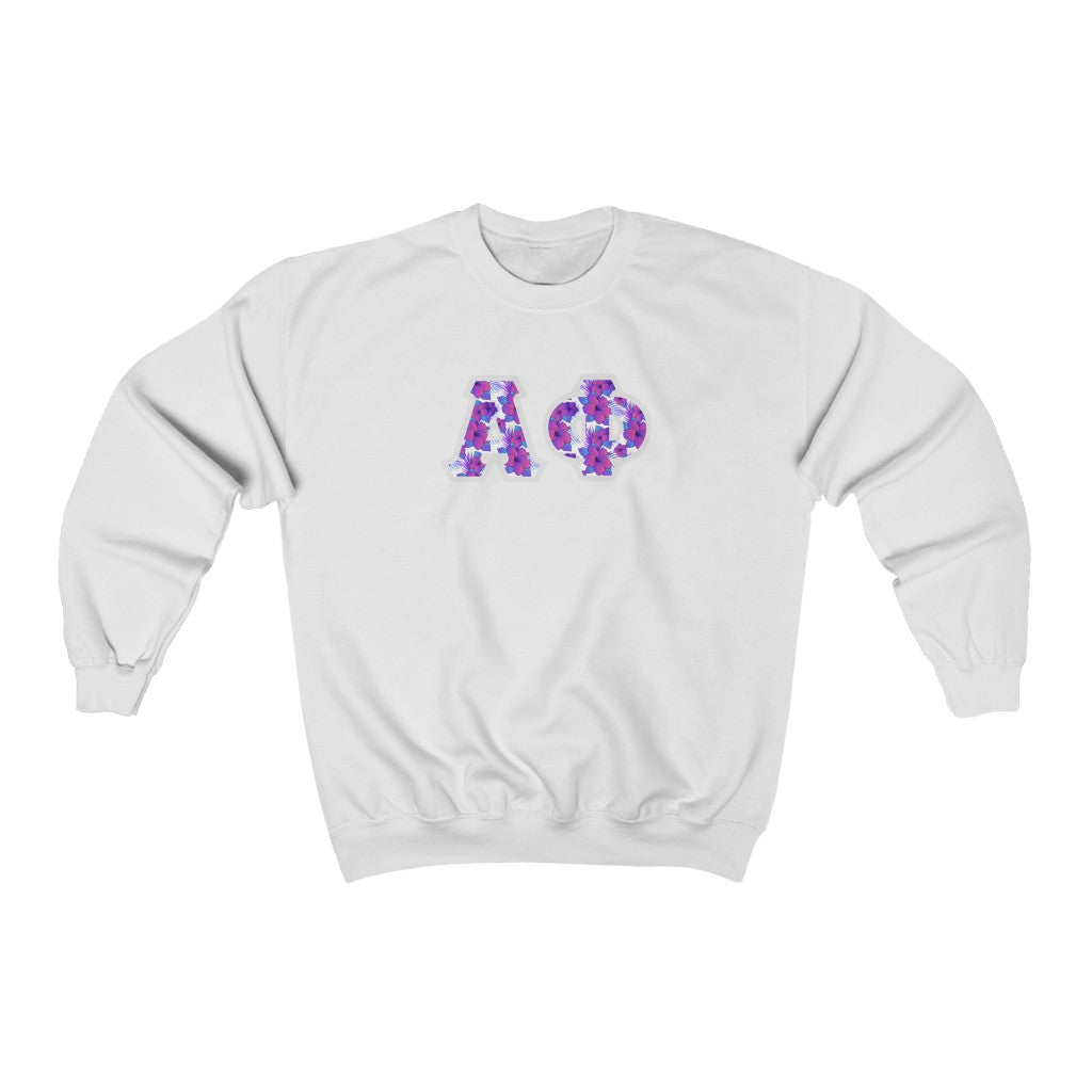 Alpha Phi Printed Letters | Flora Crewneck