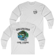 White Sigma Alpha Epsilon Graphic Long Sleeve T-Shirt | Gone Fishing | Sigma Alpha Epsilon Clothing and Merchandise