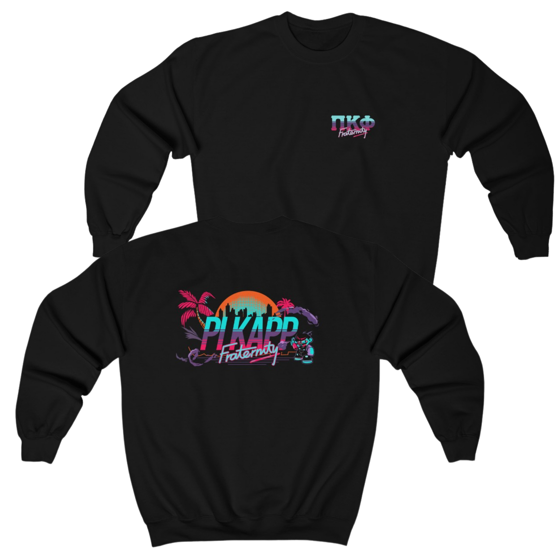 Black Pi Kappa Phi Graphic Crewneck Sweatshirt | Jump Street | Pi Kappa Phi Apparel and Merchandise