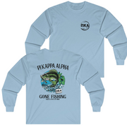 Light Blue Pi Kappa Alpha Graphic Long Sleeve T-Shirt | Gone Fishing | Pi kappa alpha fraternity shirt  