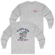 grey Pi Kappa Alpha Graphic Long Sleeve | Alligator Skater | Pi kappa alpha fraternity shirt 