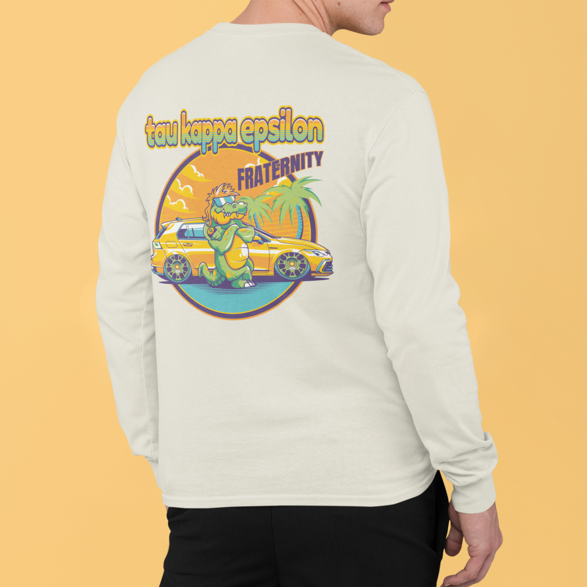 White Tau Kappa Epsilon Graphic Long Sleeve | Cool Croc | TKE Clothing and Merchandise 