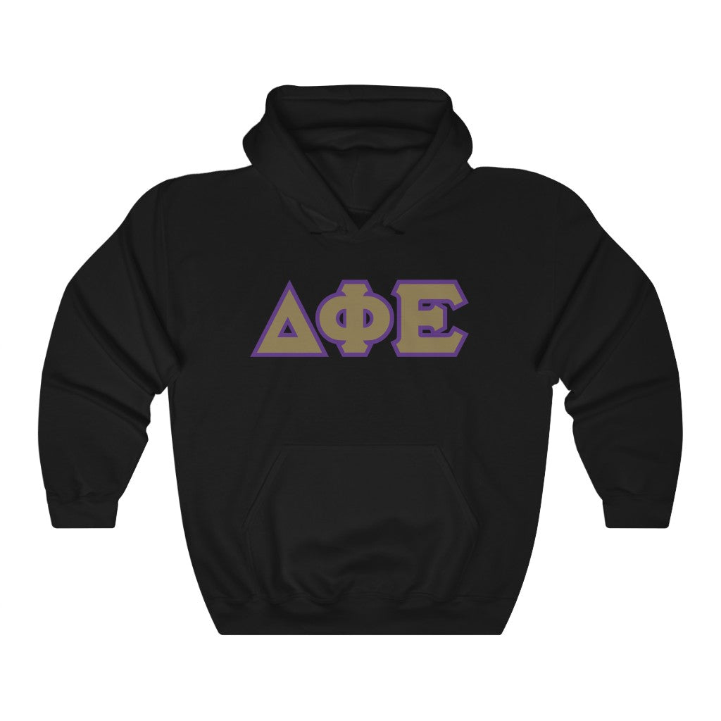 DPhiE Printed Letters | Gold with Purple Border Hoodie