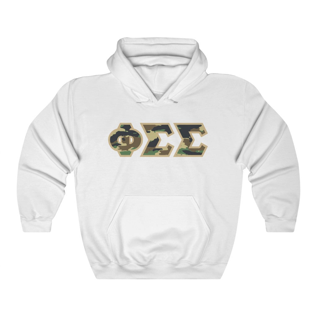 Phi Sigma Sigma Printed Letters | Camouflage Hoodie