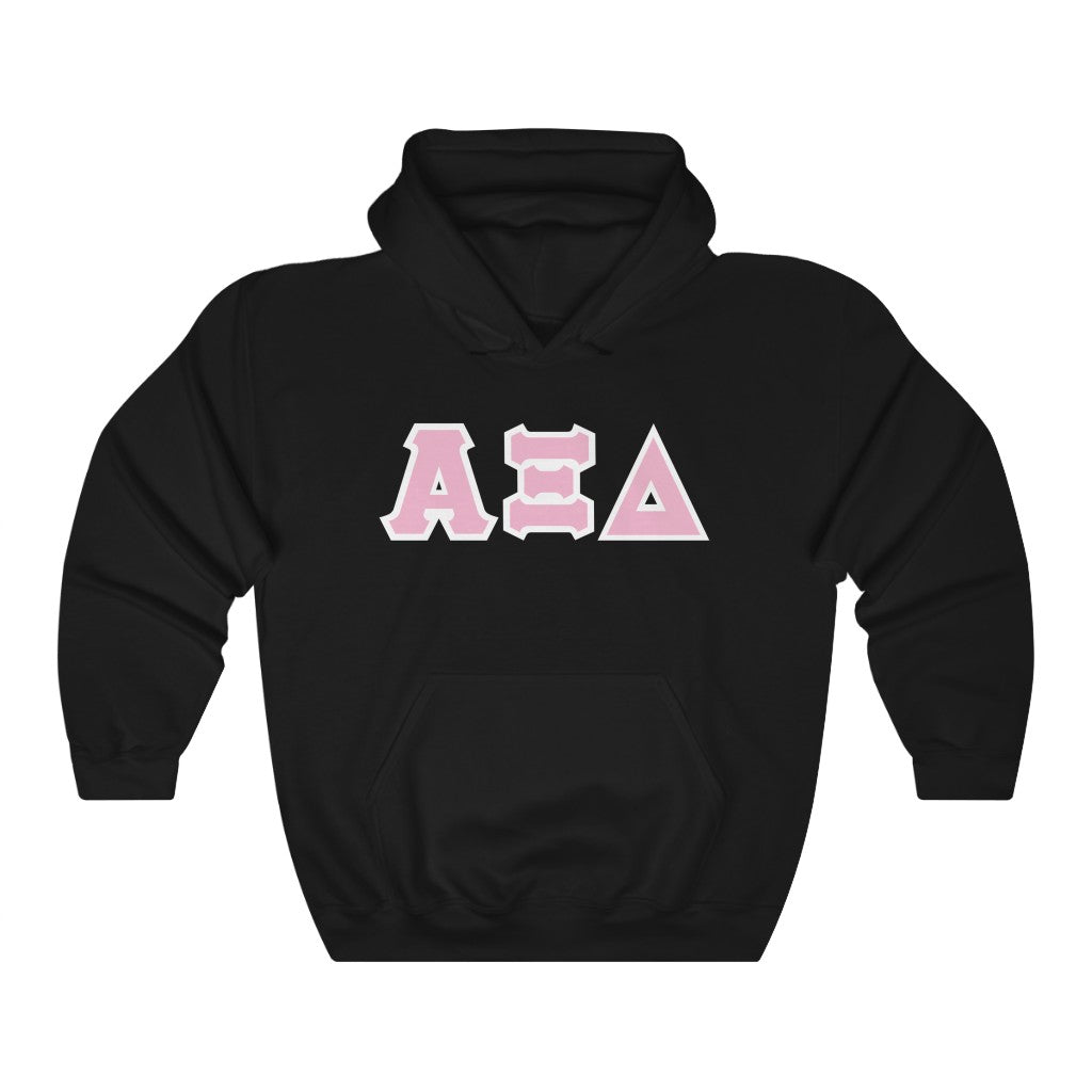 AXiD Printed Letters | Pink Rose with White Border Hoodie