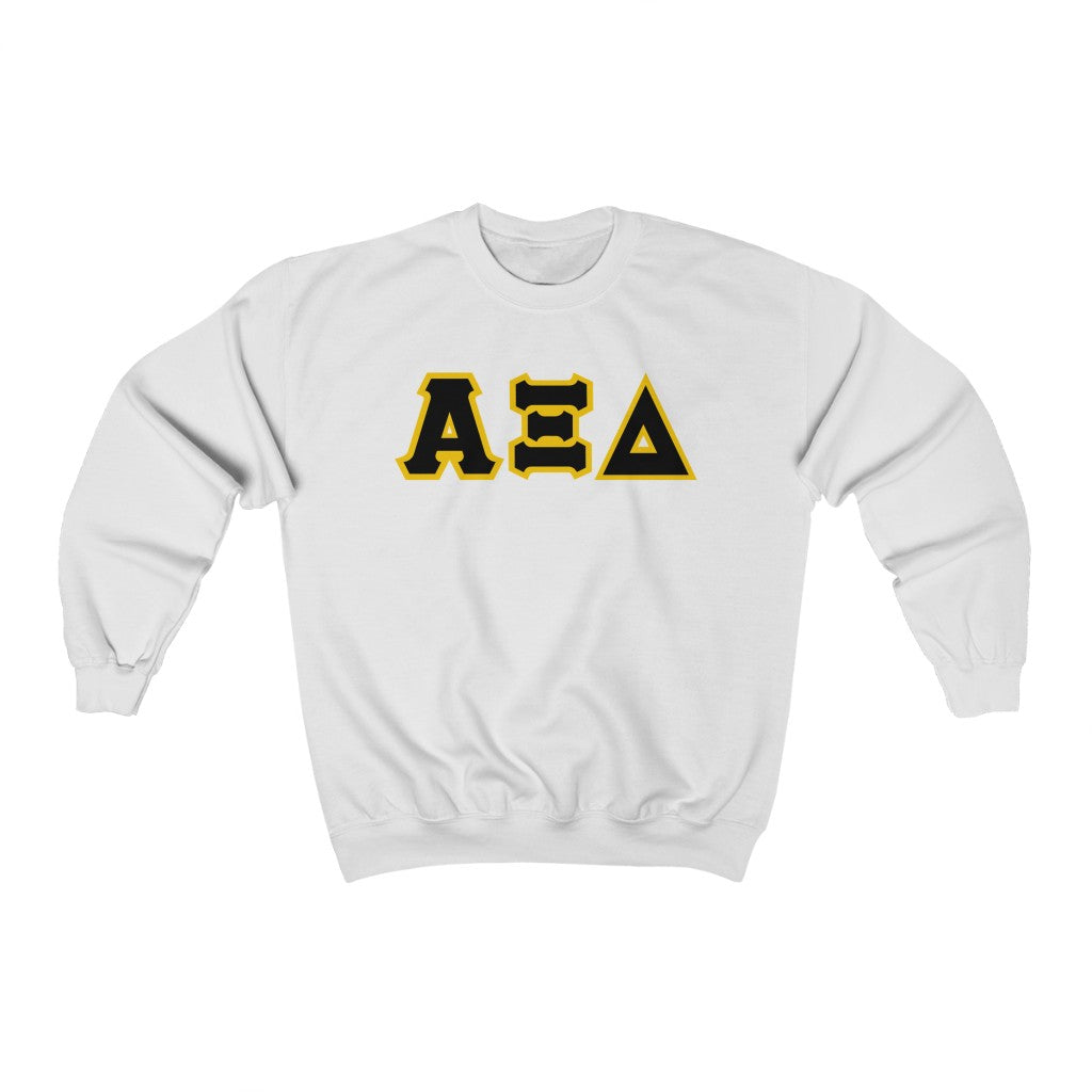 AXiD Print Letters | Black with Quill Gold Border Crewneck