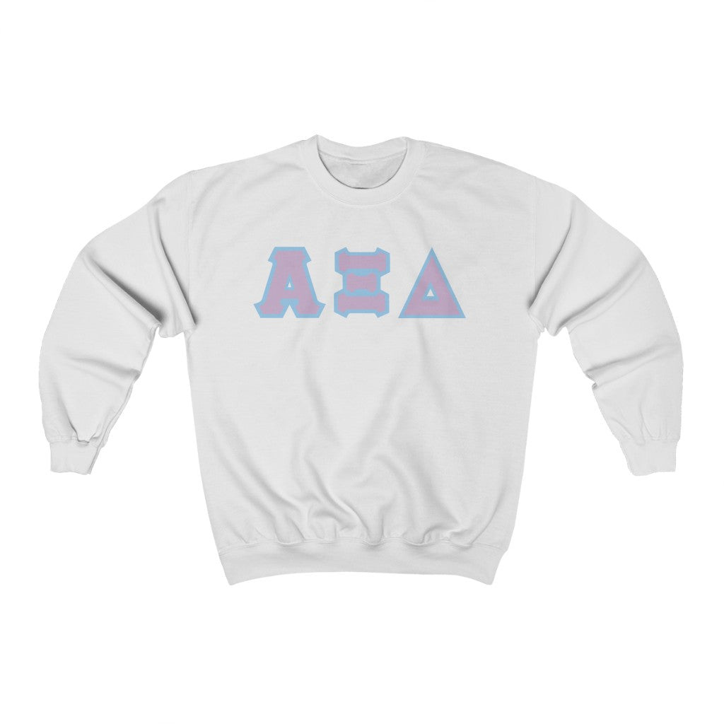 AXiD Printed Letters | Lavender with Blue Border Crewneck