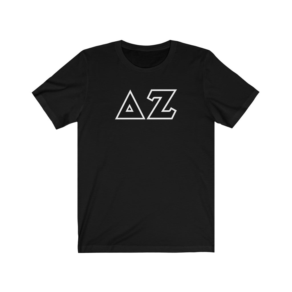Delta Zeta Printed Letters | Black & White Border T-Shirt