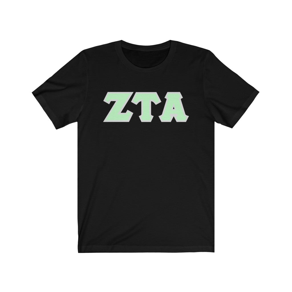 ZTA Printed Letters | Mint with Grey Border T-Shirt