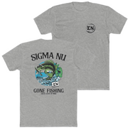 Grey Sigma Nu Graphic T-Shirt | Gone Fishing | Sigma Nu Clothing, Apparel and Merchandise 
