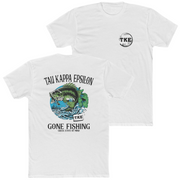 White Tau Kappa Epsilon Graphic T-Shirt | Gone Fishing | TKE Clothing and Merchandise 