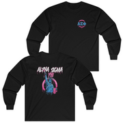 Black Alpha Sigma Phi Graphic Long Sleeve | Liberty Rebel | Alpha Sigma Phi Fraternity Shirt 