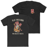 Black Phi Delta Theta Graphic T-Shirt | Play Your Odds | phi delta theta fraternity greek apparel 