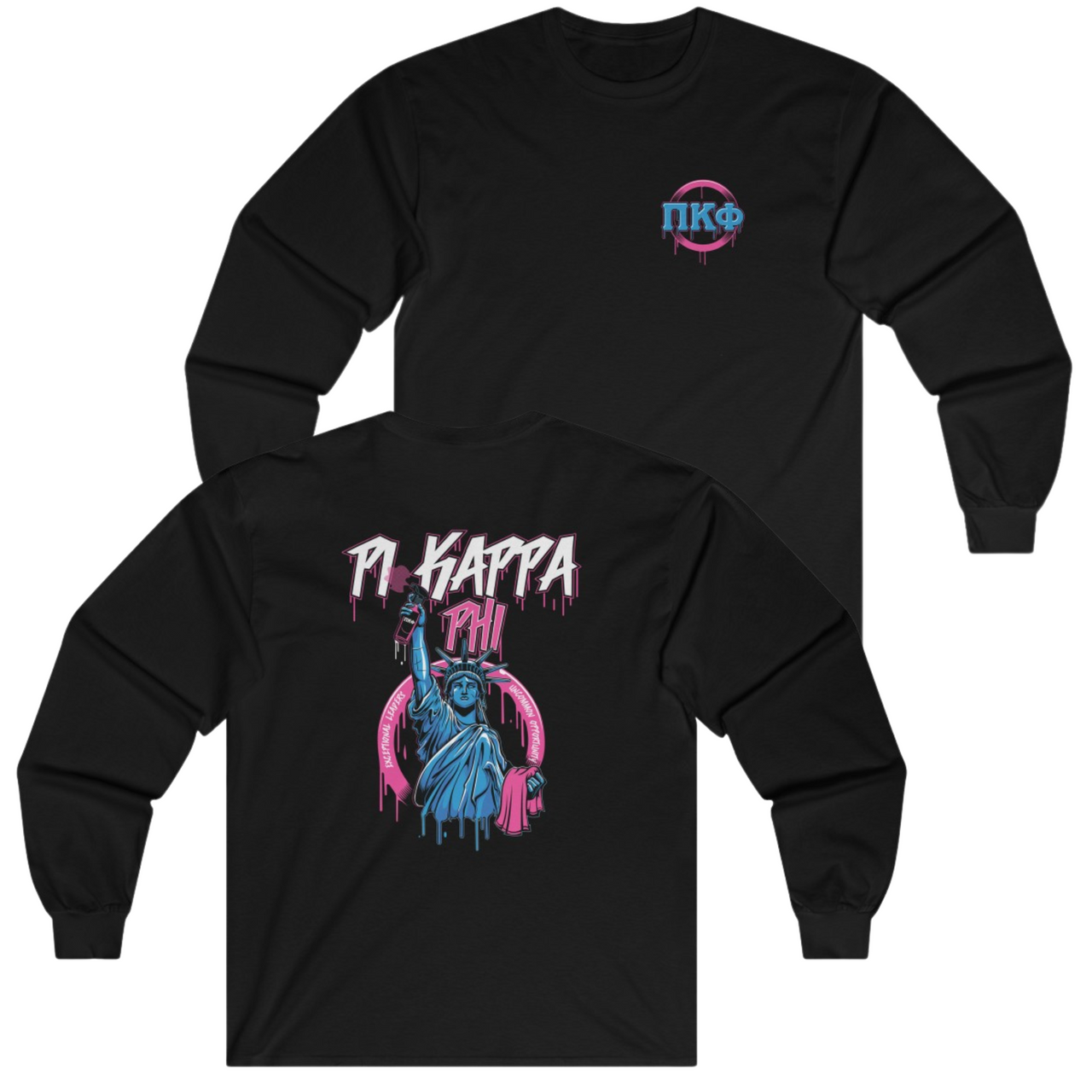 black Pi Kappa Phi Graphic Long Sleeve | Liberty Rebel | Pi Kappa Phi Apparel and Merchandise 
