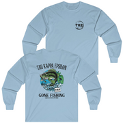 Light Blue Tau Kappa Epsilon Graphic Long Sleeve T-Shirt | Gone Fishing | TKE Clothing and Merchandise
