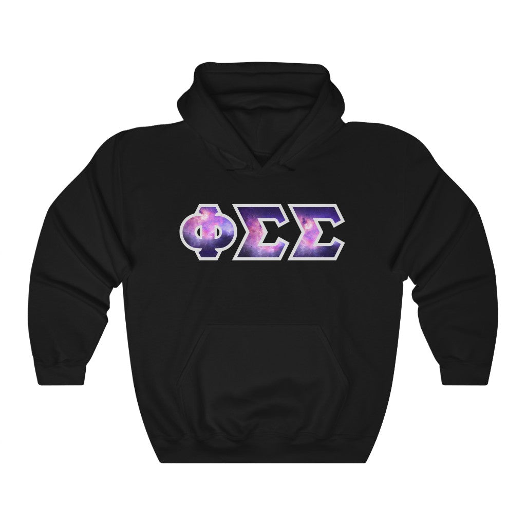 Phi Sigma Sigma Printed Letters | Galaxy Hoodie