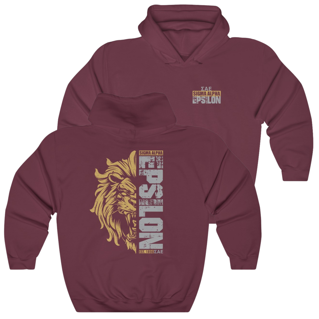 Red Sigma Alpha Epsilon Graphic Hoodie | Lion Hearted | Sigma Alpha Epsilon Clothing and Merchandise
