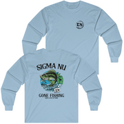 Light Blue Sigma Nu Graphic Long Sleeve T-Shirt | Gone Fishing | Sigma Nu Clothing, Apparel and Merchandise