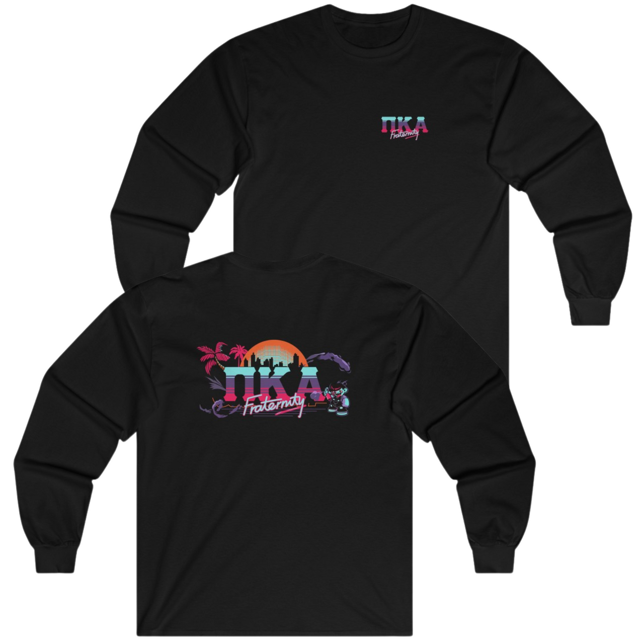 Black Pi Kappa Alpha Graphic Long Sleeve | Jump Street | Pi kappa alpha fraternity shirt