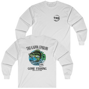 White Tau Kappa Epsilon Graphic Long Sleeve T-Shirt | Gone Fishing | TKE Clothing and Merchandise