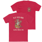 Red Alpha Sigma Phi Graphic T-Shirt | Play Your Odds | Alpha Sigma Phi Fraternity Shirt 