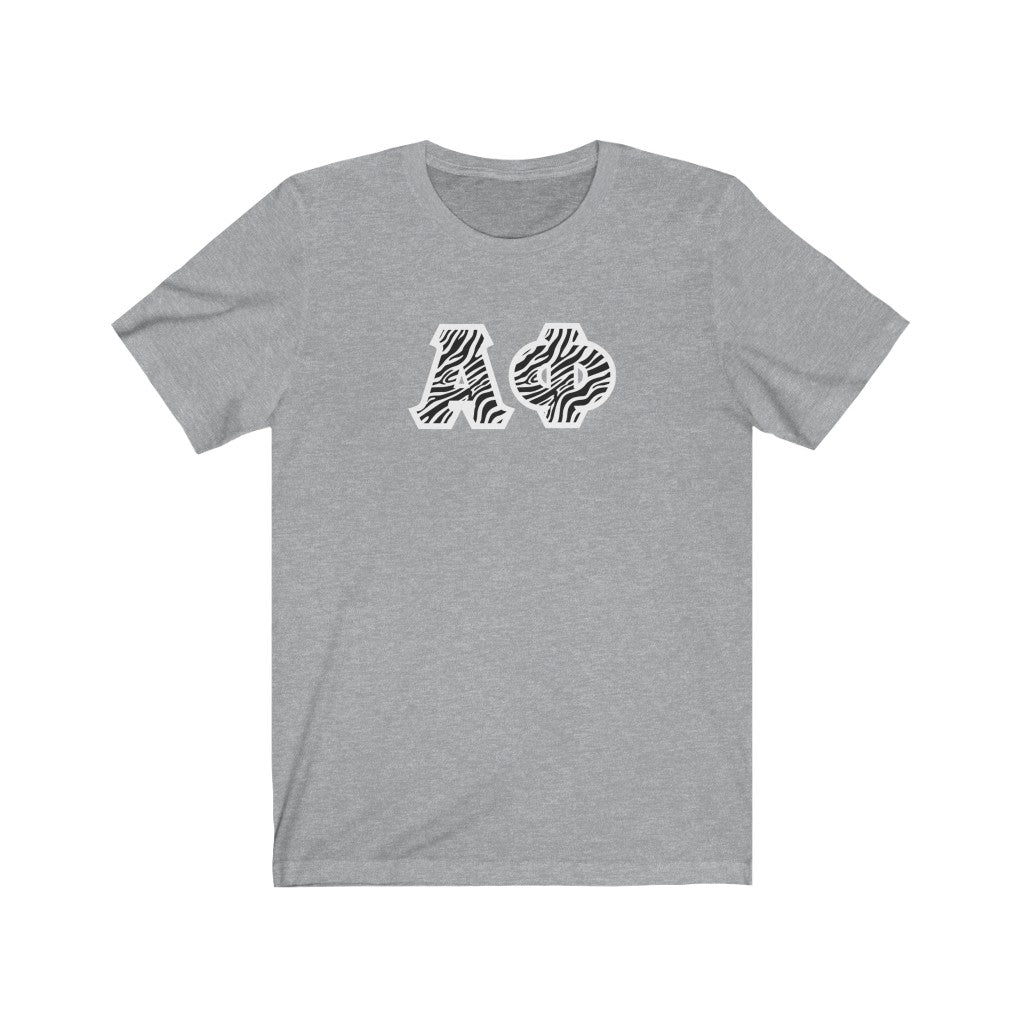 Alpha Phi Printed Letters | Zebra Print T-Shirt