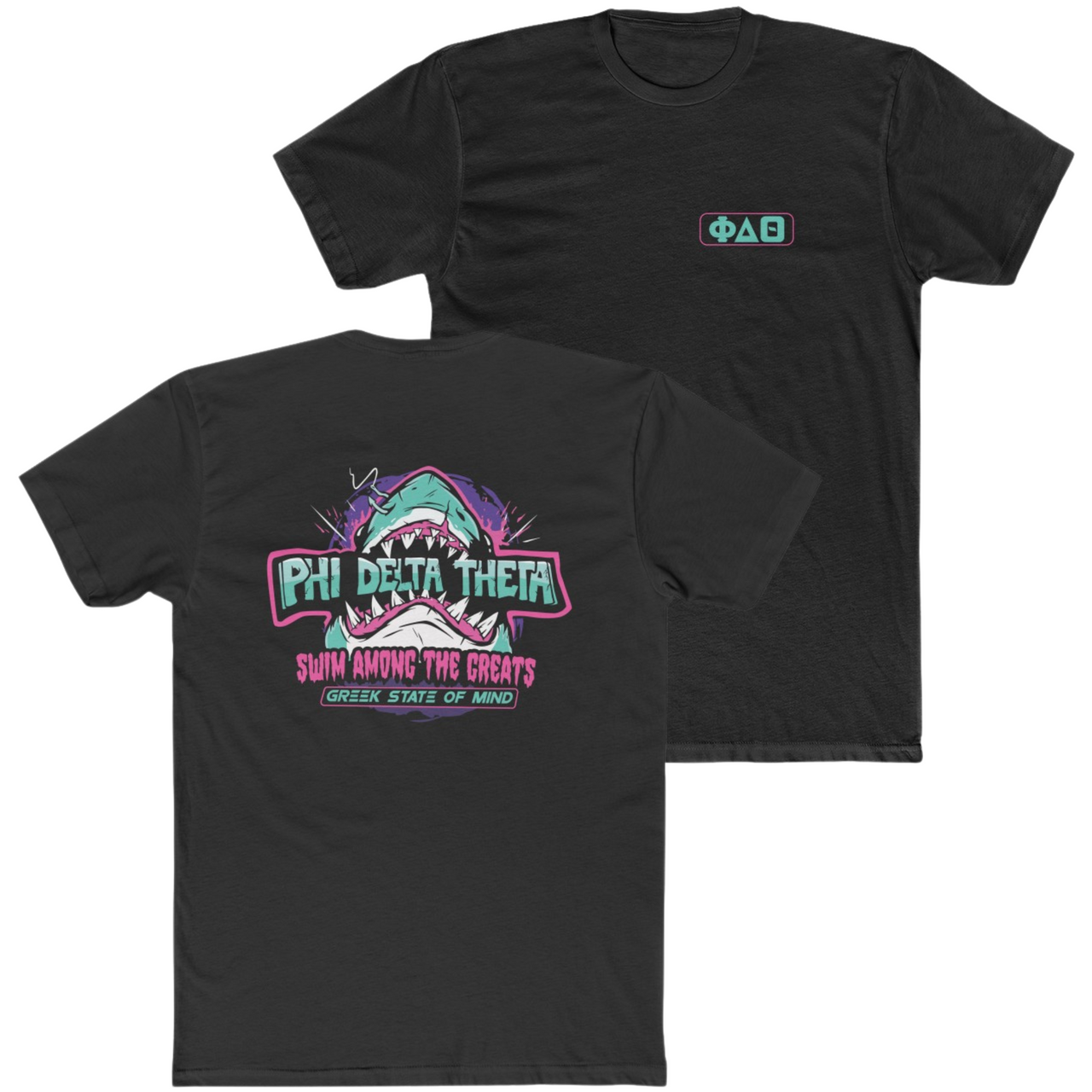 Black Phi Delta Theta Graphic T-Shirt | The Deep End | phi delta theta fraternity greek apparel 
