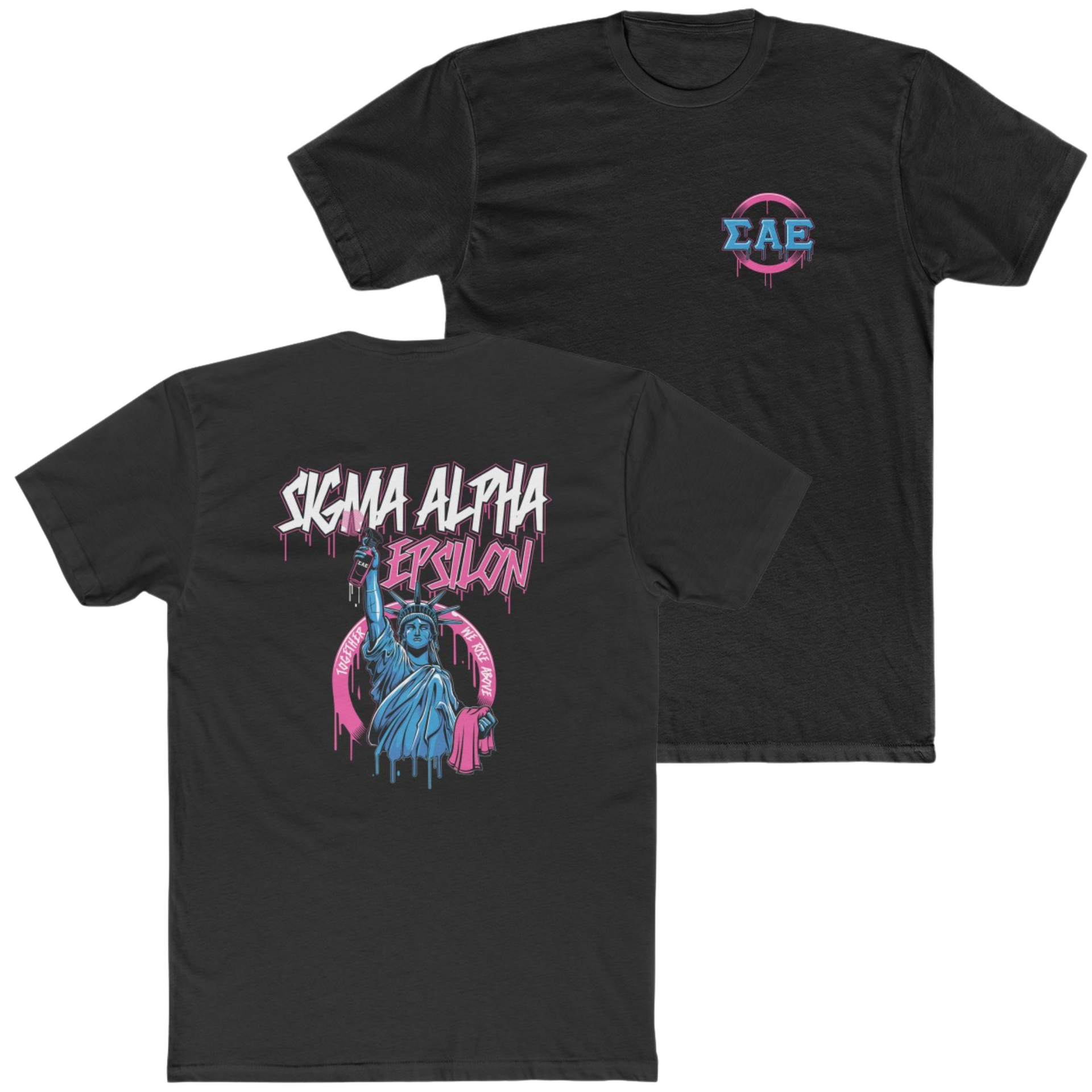 Black Sigma Alpha Epsilon Graphic T-Shirt | Liberty Rebel | Sigma Alpha Epsilon Clothing and Merchandise