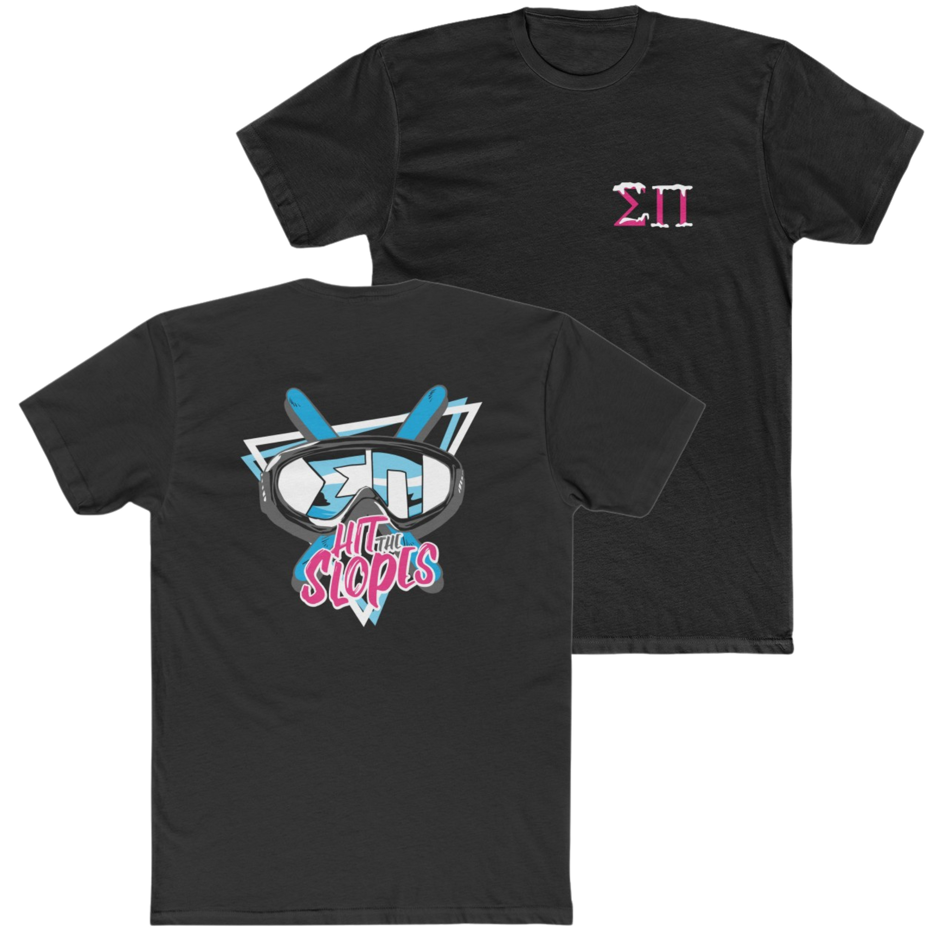 Black Sigma Pi Graphic T-Shirt | Hit the Slopes | Sigma Pi Apparel and Merchandise