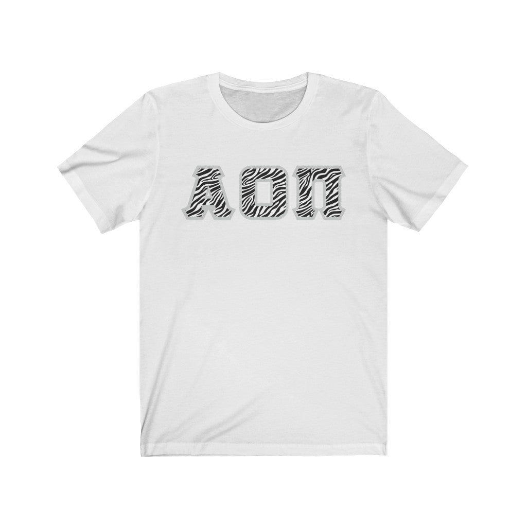 AOII Printed Letters | Zebra Print T-Shirt