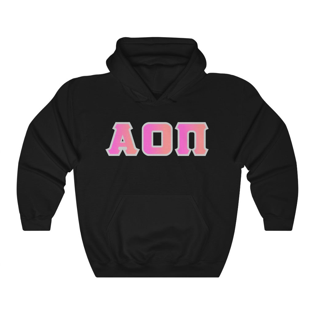AOII Printed Letters | Bubble Gum Hoodie