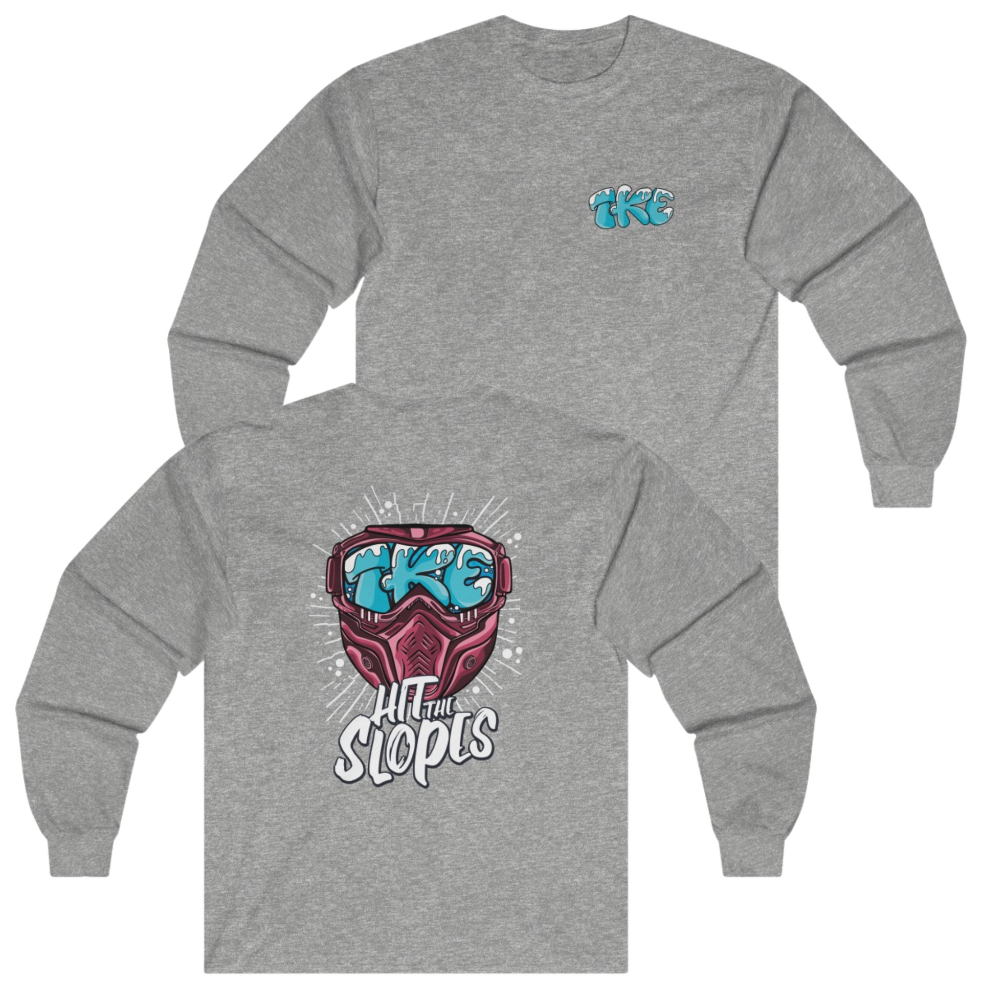 Grey Tau Kappa Epsilon Graphic Long Sleeve T-Shirt | Hit the Slopes | TKE Clothing and Merchandise