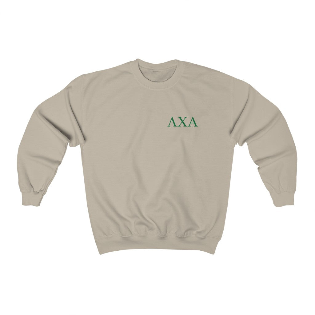Lambda Chi Alpha Graphic Crewneck Sweatshirt | Green Letters LC