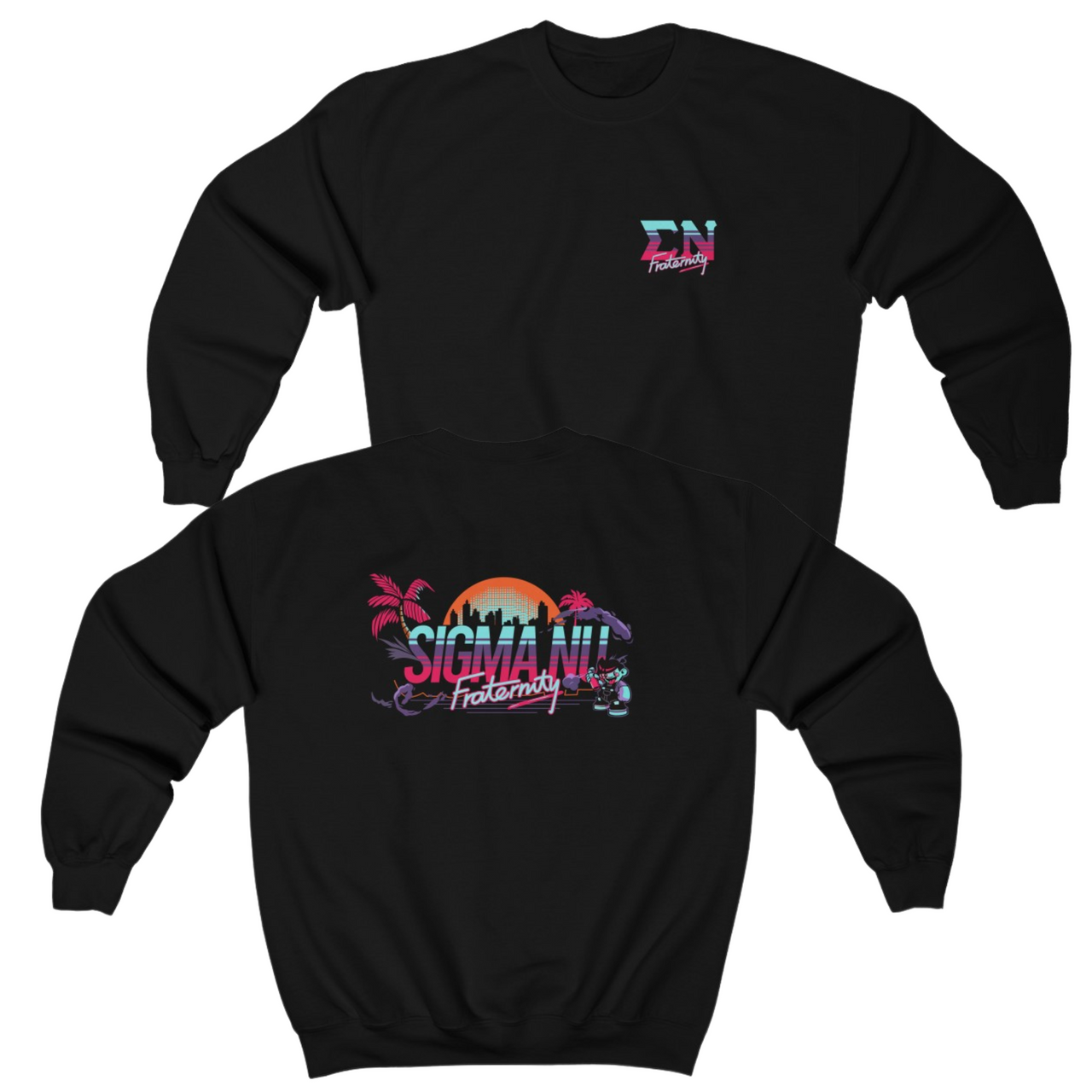 Black Sigma Nu Graphic Crewneck Sweatshirt | Jump Street | Sigma Nu Clothing, Apparel and Merchandise