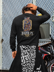 Sigma Pi Graphic Long Sleeve | Steampunk Owl | Sigma Pi Apparel and Merchandise model 