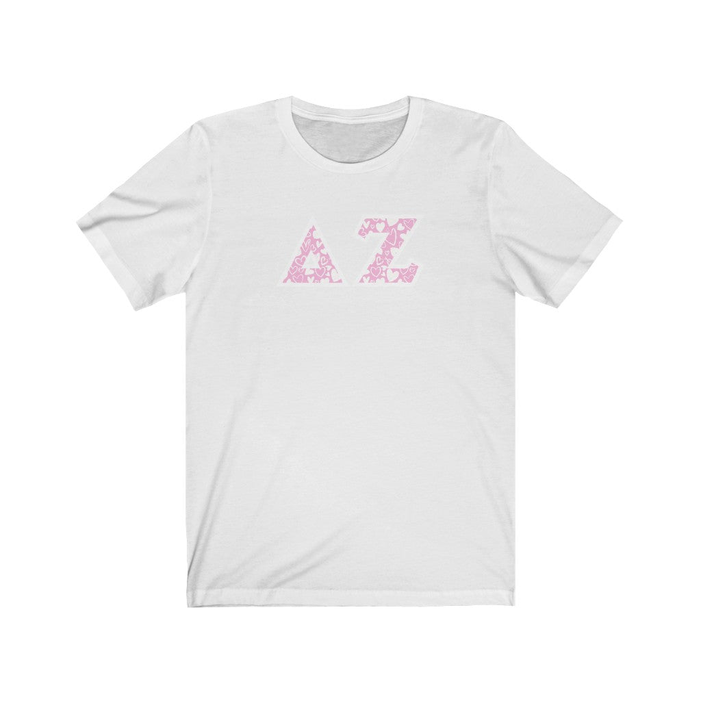Delta Zeta Printed Letters | Chalky Hearts T-Shirt