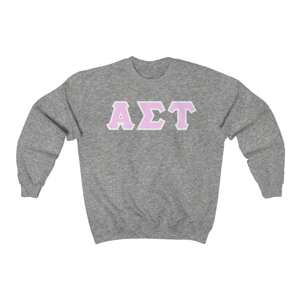 AST Printed Letters | Light Pink with White Border Crewnecks