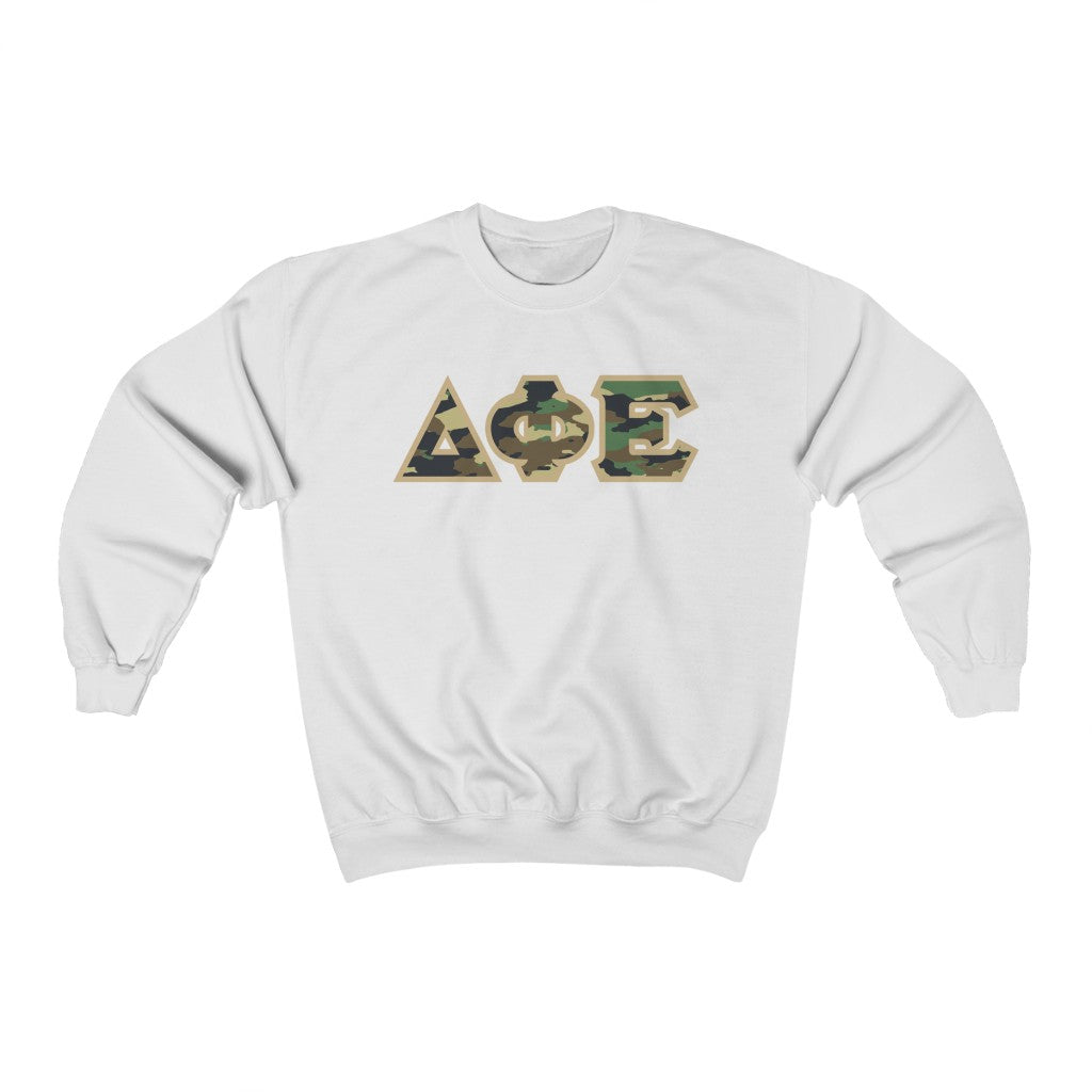 DPhiE Printed Letters | Camouflage Crewneck