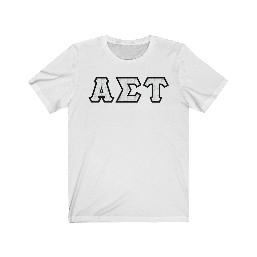 Alpha Sigma Tau Printed Letters | Marble T-Shirt