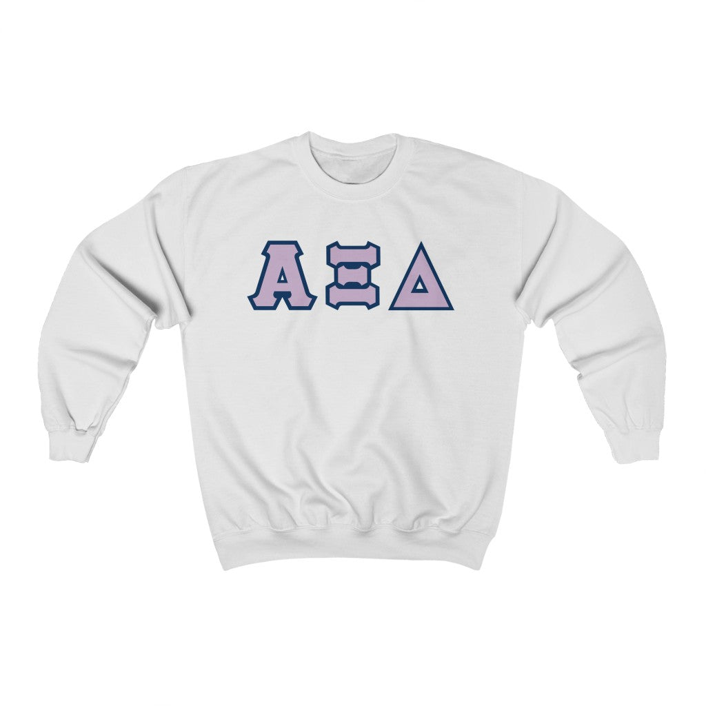 AXiD Printed Letters | Lavender with Navy Border Crewneck