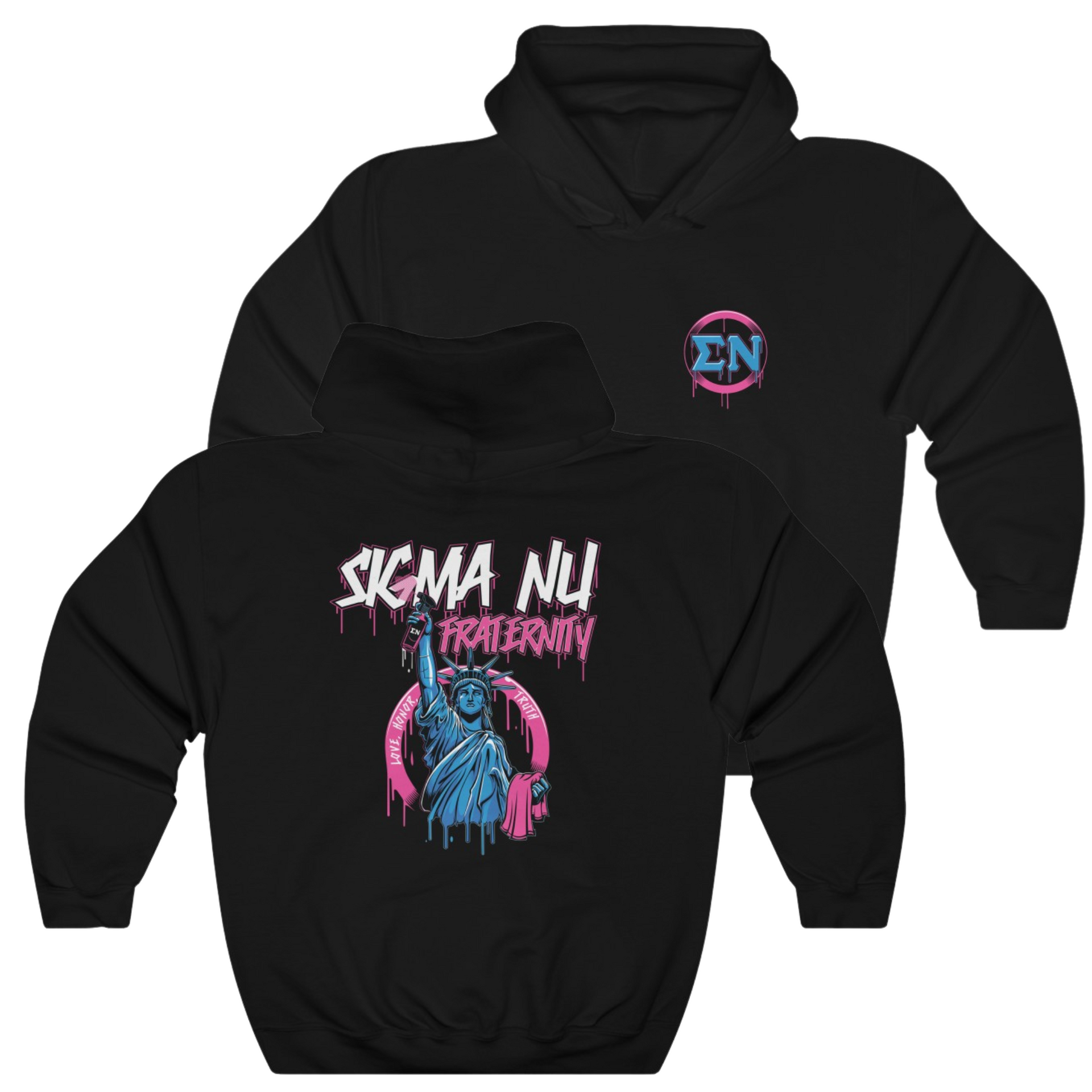 Black Sigma Nu Graphic Hoodie | Liberty Rebel | Sigma Nu Clothing, Apparel and Merchandise
