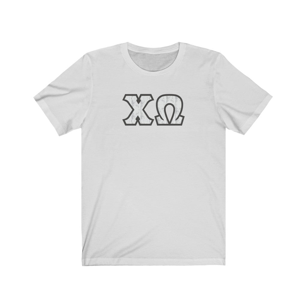 Chi Omega Printed Letters | Marble Print T-Shirt