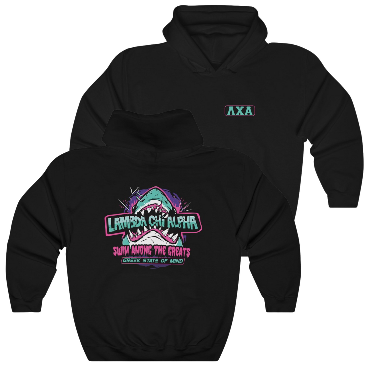 Black Lambda Chi Alpha Graphic Hoodie | The Deep End | Lambda Chi Alpha Fraternity Shirt 