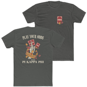 Grey Pi Kappa Phi Graphic T-Shirt | Play Your Odds | Pi Kappa Phi Apparel and Merchandise