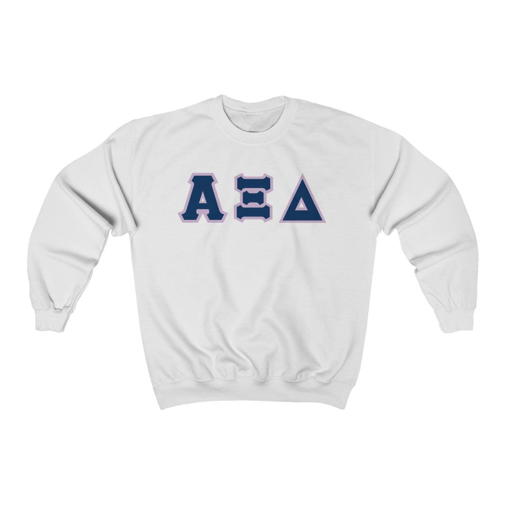 AXiD Printed Letters | Navy with Lavender Border Crewneck