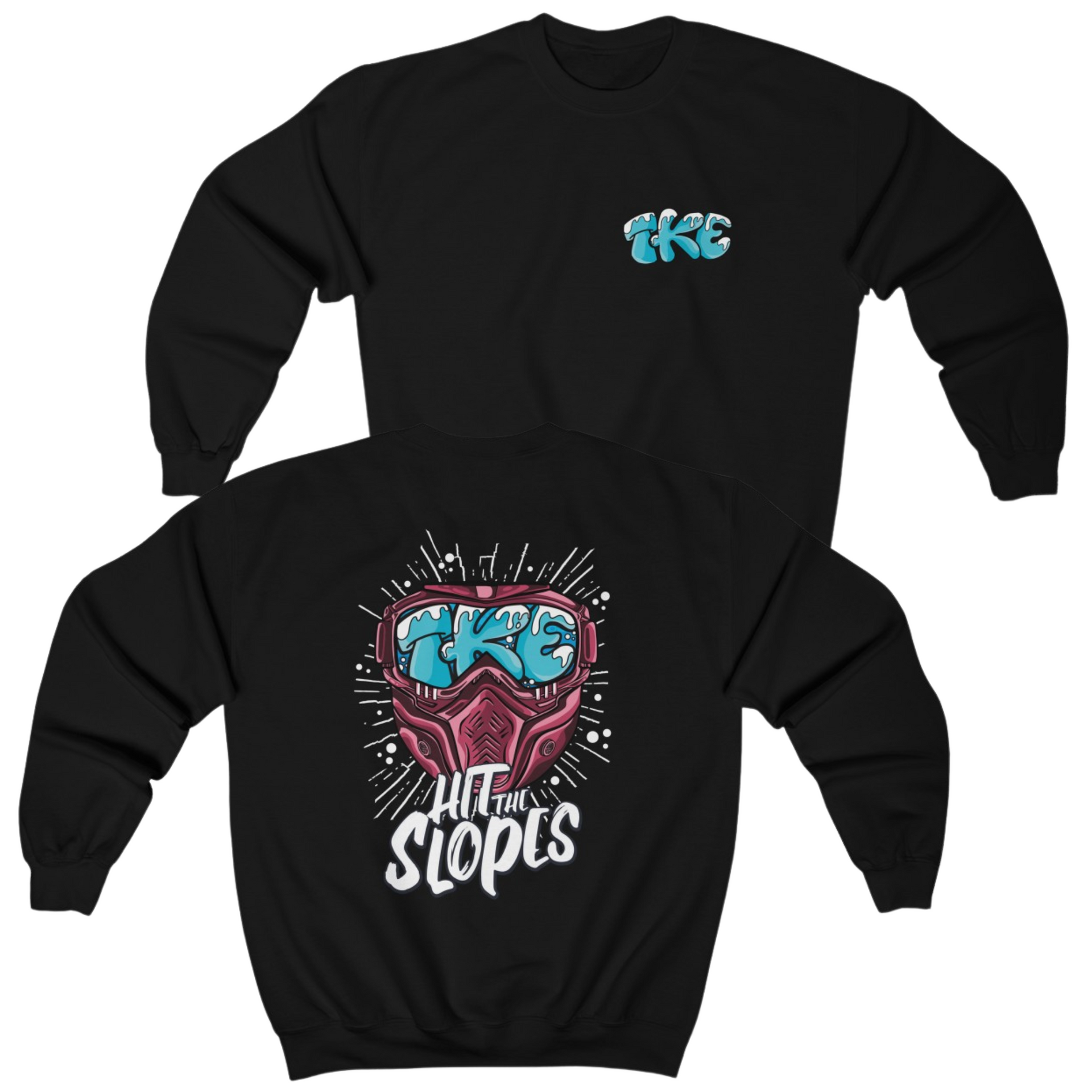 Black Tau Kappa Epsilon Graphic Crewneck Sweatshirt | Hit the Slopes | TKE Clothing and Merchandise 