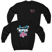 Black Sigma Pi Graphic Crewneck Sweatshirt | Hit the Slopes | Sigma Pi Apparel and Merchandise